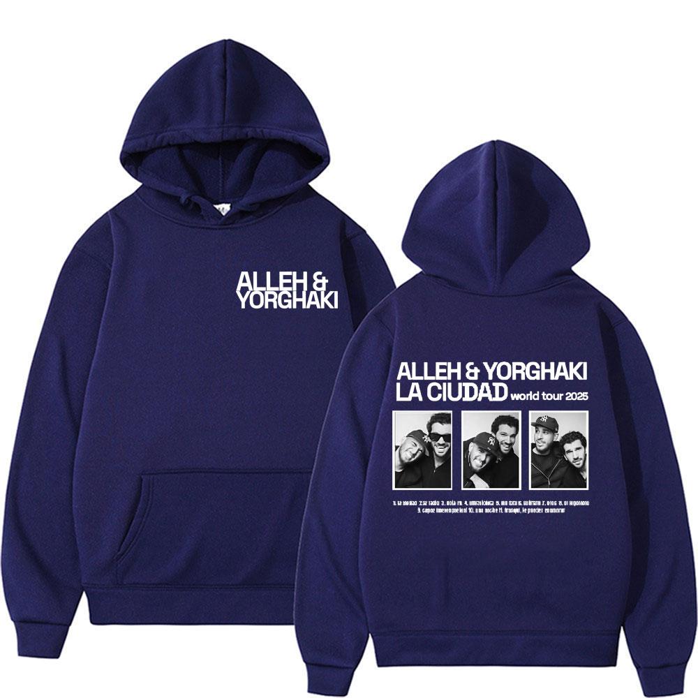 Alleh & Yorghaki La Ciudad Worid Tour 2025 Merch Hoodies Men's Clothing Long Sleeve Hip Hop Hoodie Vintage Sweatshirt Streetwear