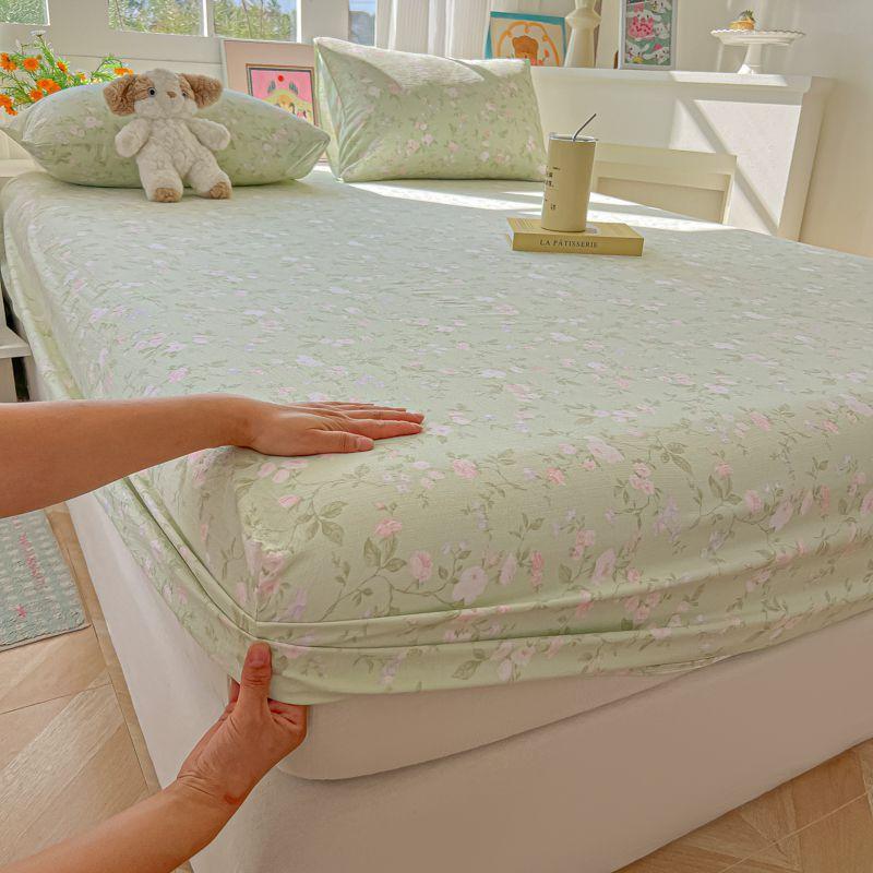 New Type A Double-layer Yarn Washed Cotton Bed Sheet Ins Windproof Anti-slip Dustproof Protective Cover for Four Seasons