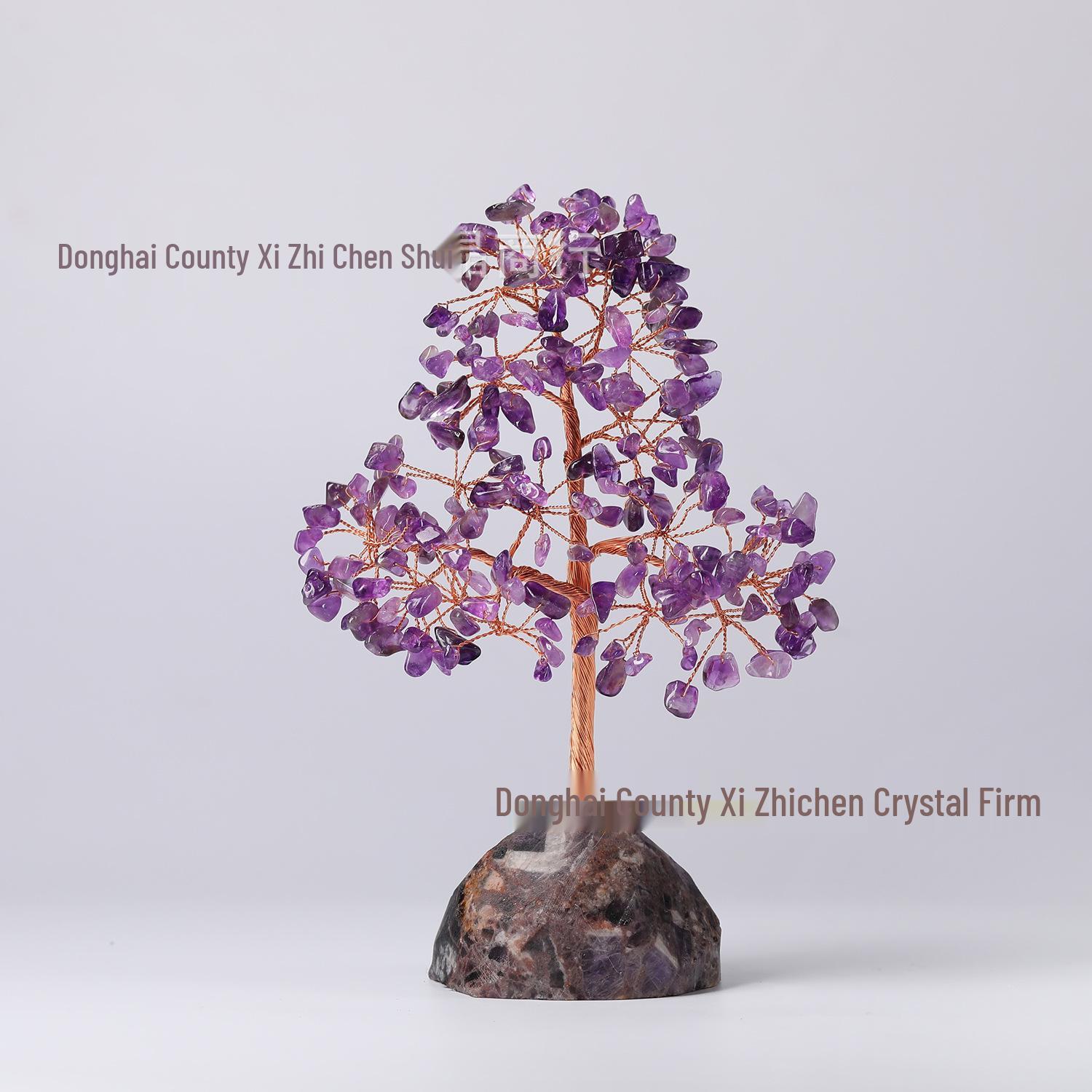 Аметистовое базовое хрустальное дерево с медной проволокой - Декоративный орнамент  Древо жизни