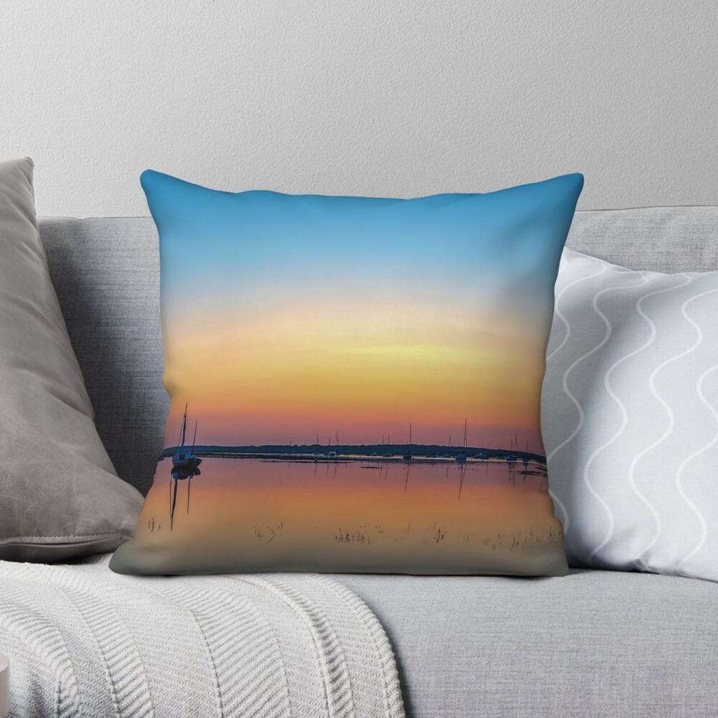 Mow Creek Brancaster Panorama Square Pillowcase Polyester Linen Velvet Printed Zip Decorative Throw Pillow Case Room Case