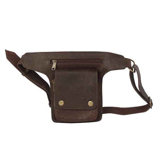 Noora Leather Handmade Blyana Utility Belt Waist Bag, Adjustable Strap