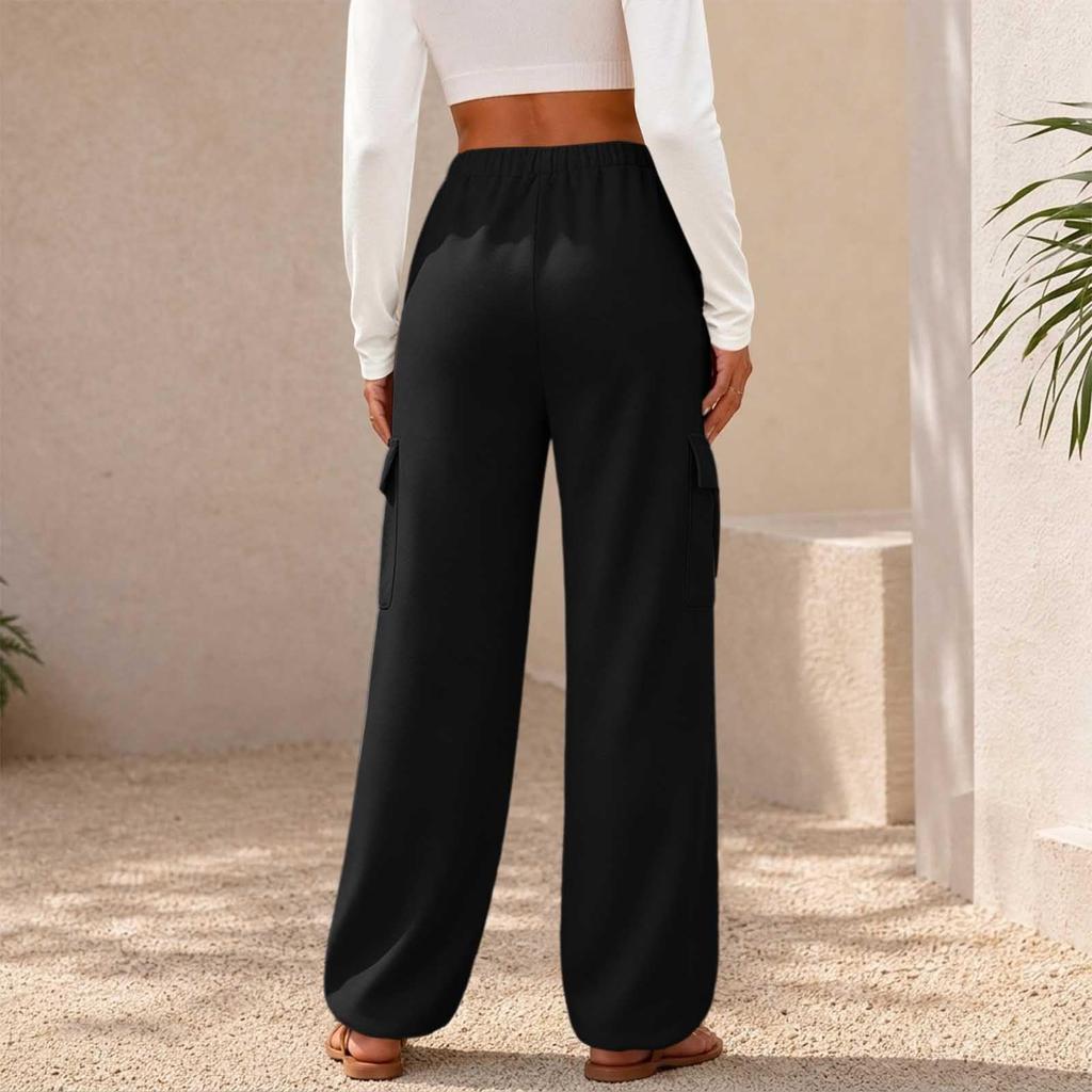 Women's Wide Leg Pants Loose Fit Color Casual Trousers