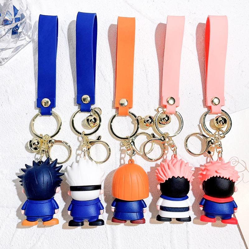 Cute Anime Jujutsu Kaisen Anime Action Figure Keychain Gojo Satoru Kawaii Doll Keyrings for Bag Pendant Key Holder Accessories