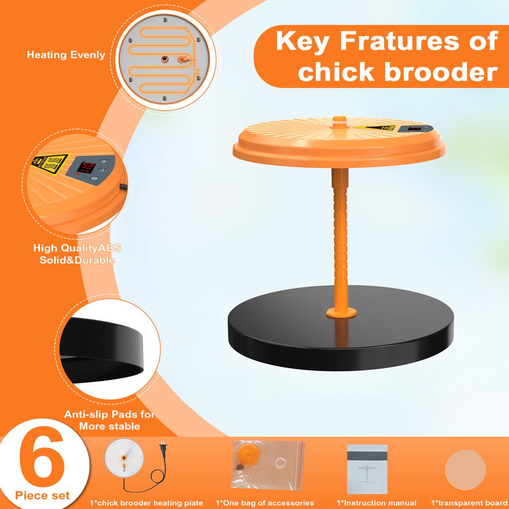 Chick Brooder Plate Adjustable Temperature Chick Brooder Heating Plate Chick Heat Plate for Hatching Chicken Quail Duck Eggs