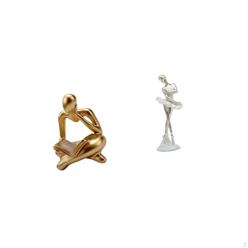 Abstract Thinker Ballerina Statue Modern Dancing Girl Figurine Creative Art Sculpture for Tabletop