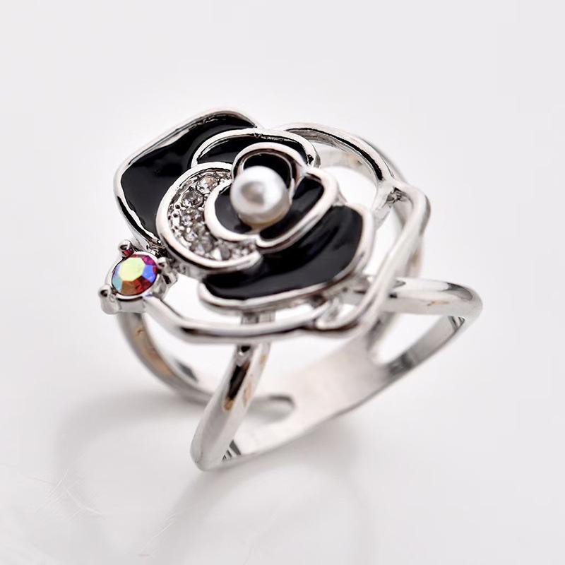 Neue Kamelien-Seidenschalschnalle, französische Retro-Perlenschalschnalle, quadratische Ringschnalle, orangefarbene Kristallschalschnalle für Frauen