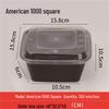 Disposable 1000ml Square Black Meal Prep Containers with Lids