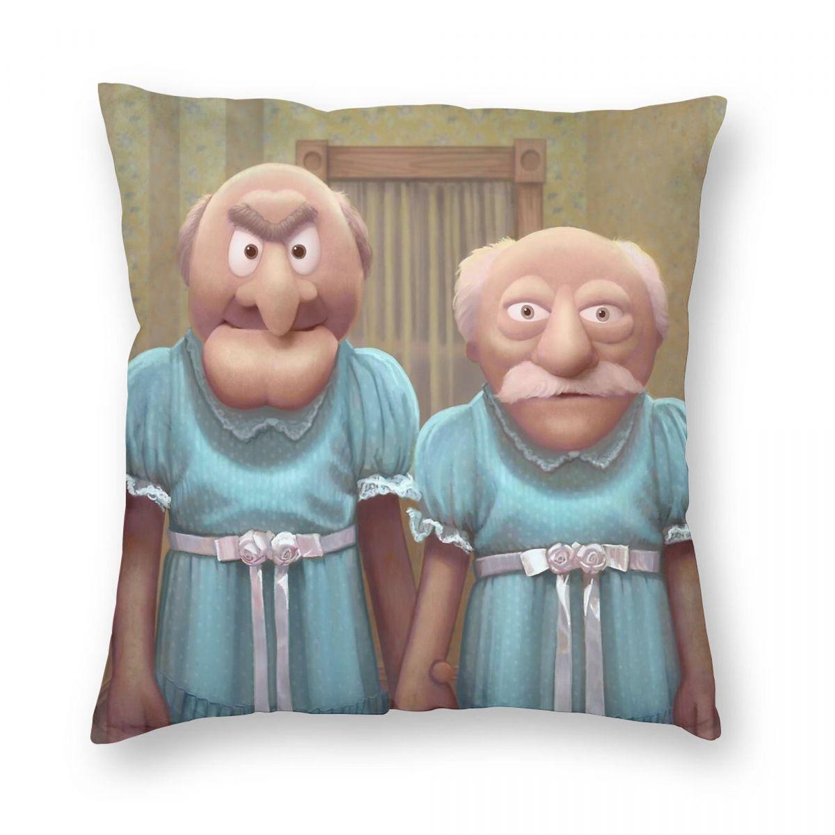 Muppet Maniac Statler Waldorf Grady Twins Square Pillowcase Polyester Linen Velvet Pattern Pillow Case Sofa Seater Cushion Cover 40x40cm