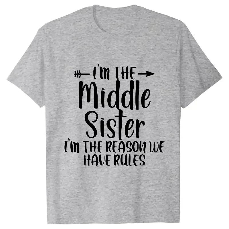 Sister Rules Gifts T Shirts Sweet Fashion Women Tshirt Funny Oldest Middle Youngest Sister Tees Sarcastic Sibling Matching Shirt