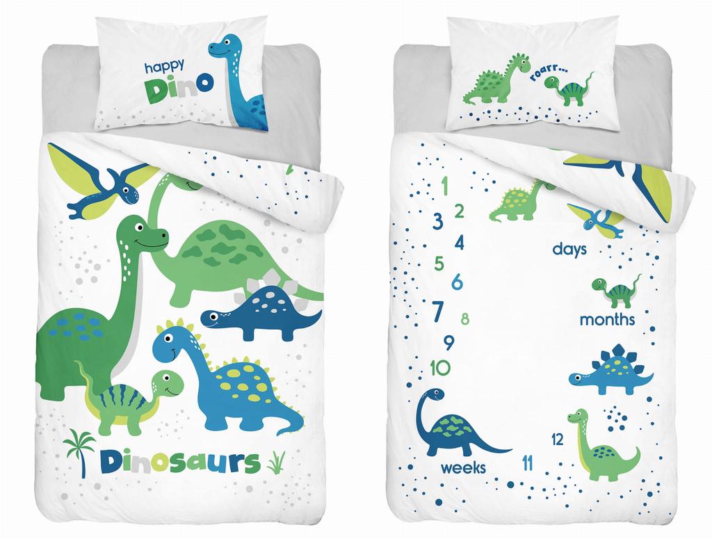 Bamboo Bedding for a Cot Dino 100x135 Detexpol