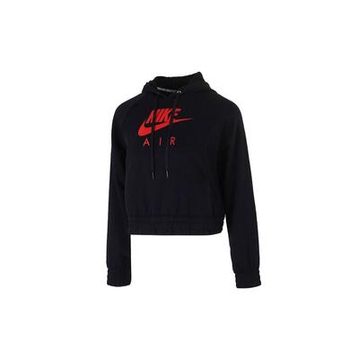 Sportswear Air Fleece Logo Print Short Casual Hoodie Women Hoodies Black CU6562-011