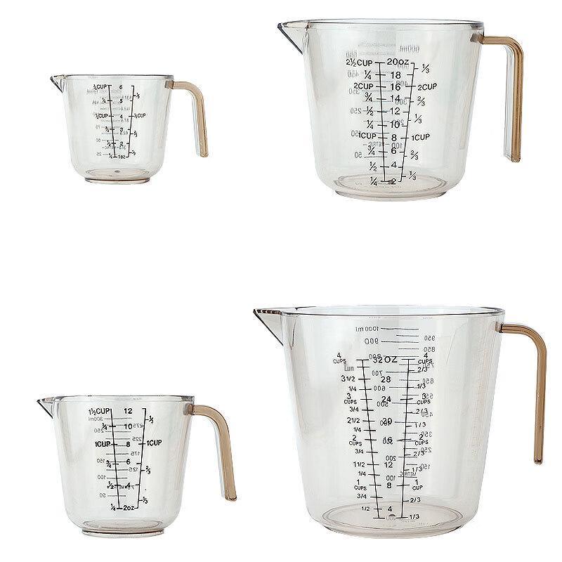 Yicang Transparent Plastic Measuring Cups, 1000ml (10-Pack)