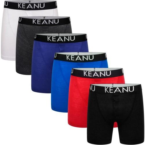 Keanu Mens Cotton Blend Boxer Shorts (Pack of 6)