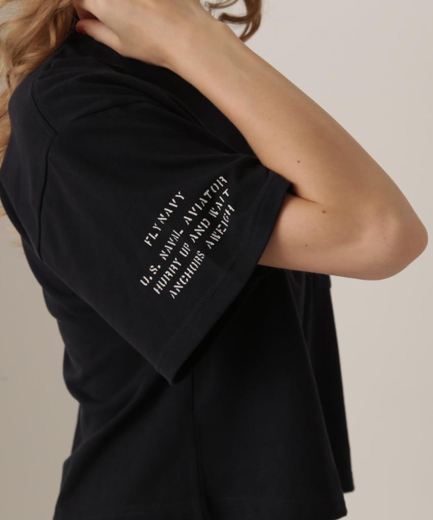 Avirex NAVAL POCKET SHORT T-SHIRT, Women's, Size F 120, Navy, 783-5935601