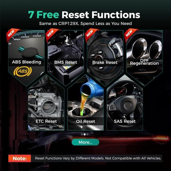 Launch CRP123X V2.0 Elite Auto Diagnostic Case, 4 Systems - ABS SRS Transmission Engine Multibrand Car Diagnostic, FCA S