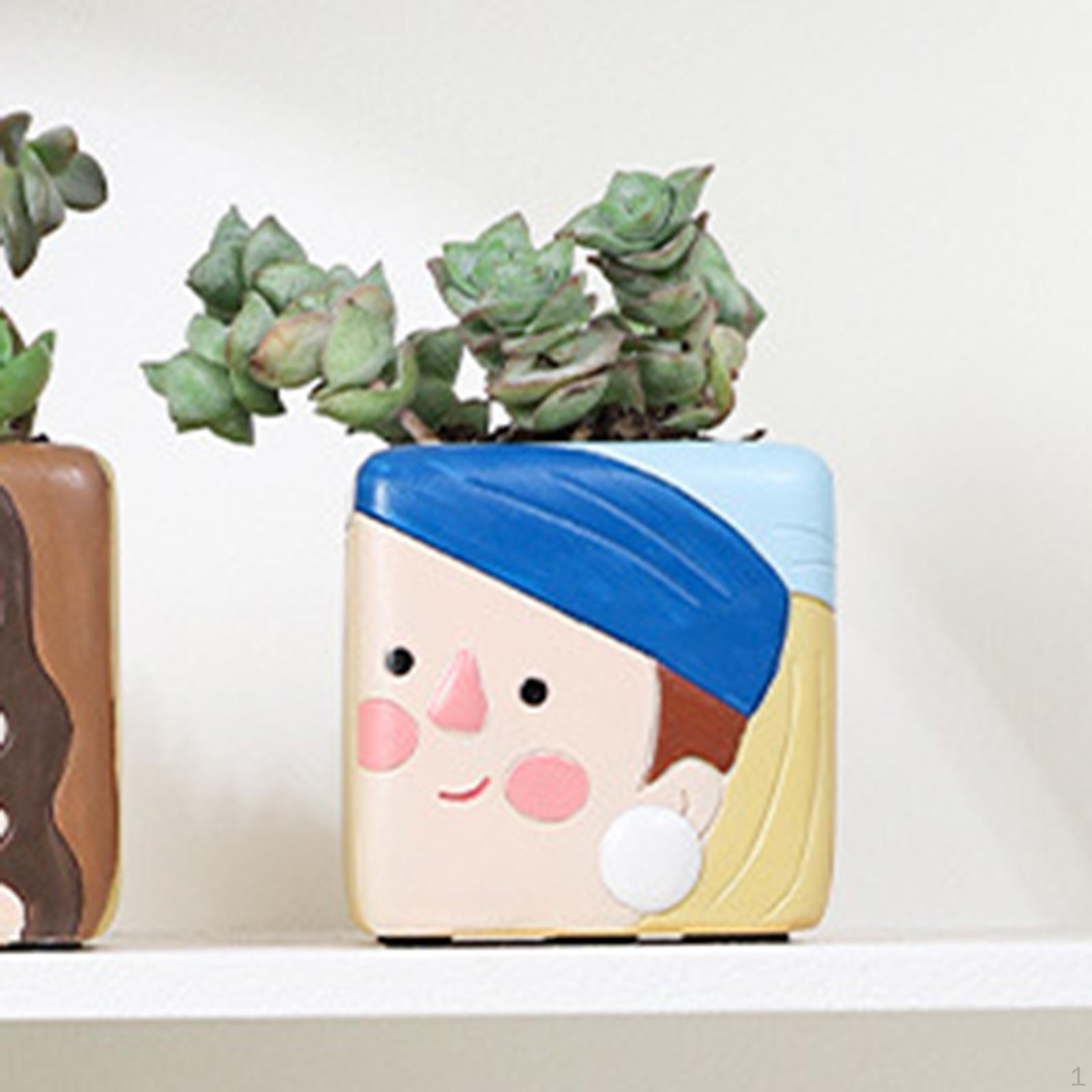 

Mini Plant Holder Resin Flower Pot for Office And Home Use Style A