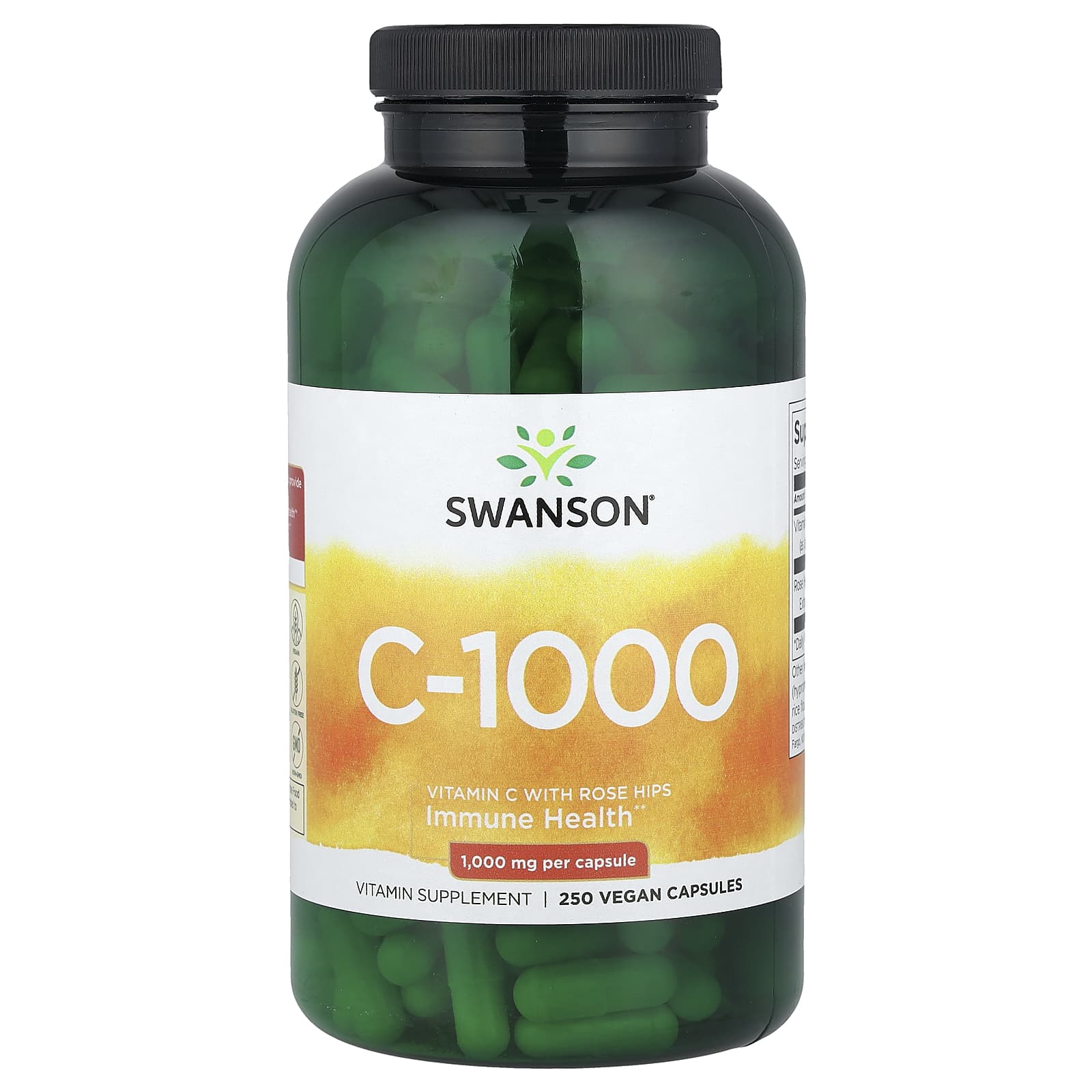 

C-1000, Vitamin C with Rosehip, Veggie Capsules 250