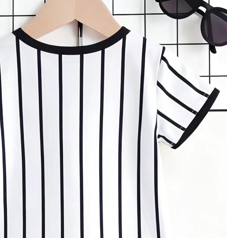 Ensemble 2 pièces pour tout-petits garçons, style baseball cool avec impression 65, Vêtements décontractés rayés d'été pour enfants, Parfait pour les jeux et l'extérieur