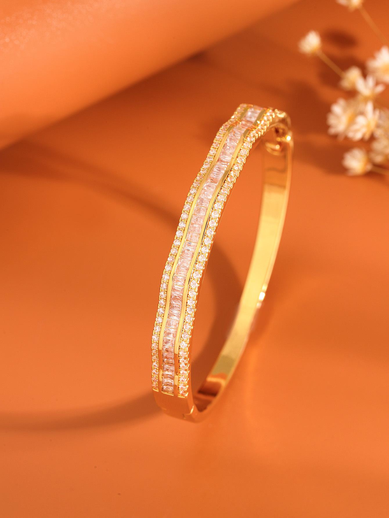 New Zirconium Full Irregular Wave Bracelet Women s Temperament Versatile Style Bracelet