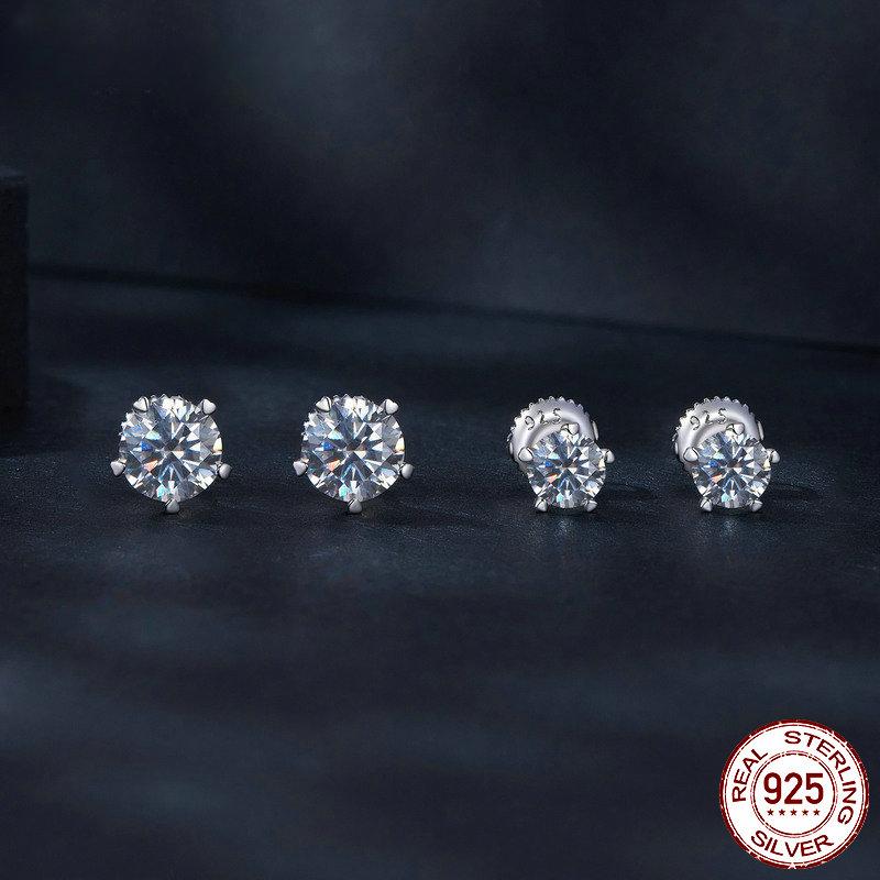 Brincos de pino de moissanite com ponta de coração, brincos de diamante criados em laboratório, joias finas banhadas a platina, presente para mulheres