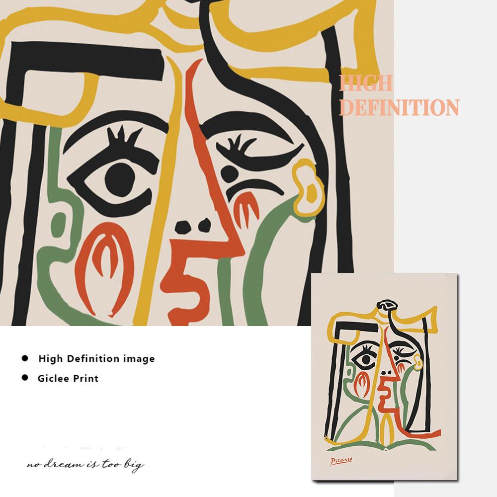 Abstrakt vintagemålning Pablo Picasso Utställning Canvas Poster Konsttryck Museum Modernt Galleri Väggbild Heminredning Gåva