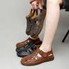 Fashion Male Comfortable Casual Footwear All-match Stylish Men Breathable Summer Sandals Slip On Men Sandals Leather Hollow Out Men Shoe