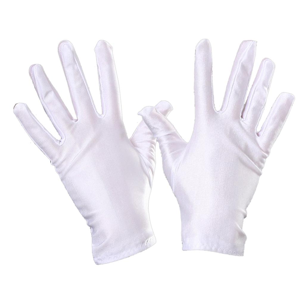 White Adult Gloves for Funeral Formal Tuxedo Parades Costume Gloves Halloween White Gloves Girls Boys Cosplay Supplies