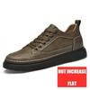 Men's Genuine Cowhide Leather Elevator Sneakers, 6cm Height Increase Lift Shoes, Designer Breathable Casual Taller Footwear