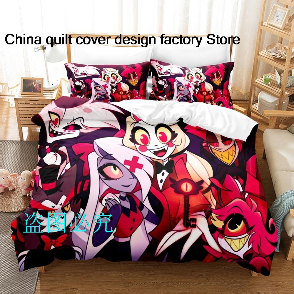 Comforter Hazbin Hotels Bedding Set Single Twin Full Queen King Size Bed Set Aldult Kid Bedroom s 3D Anime Bed