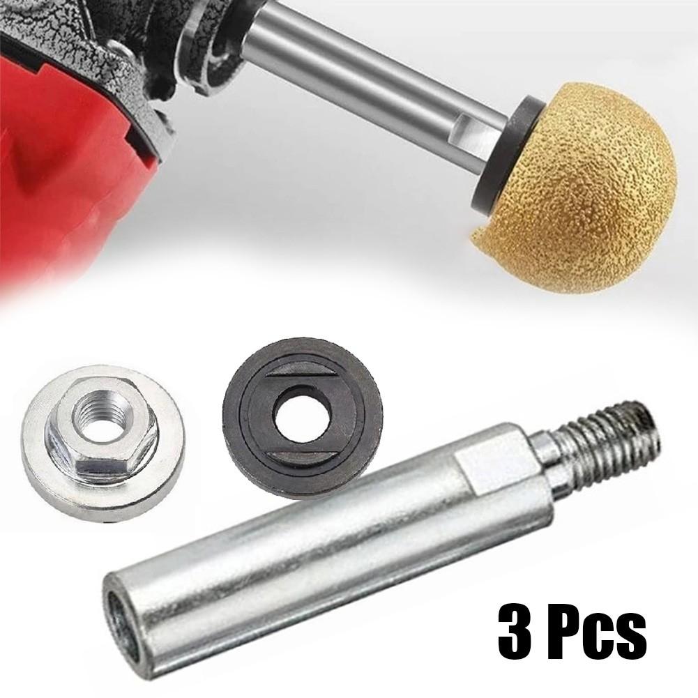 3pcs Angle Grinder Extension Connecting Rod 65mm M10 Thread Shaft Polisher Lock
