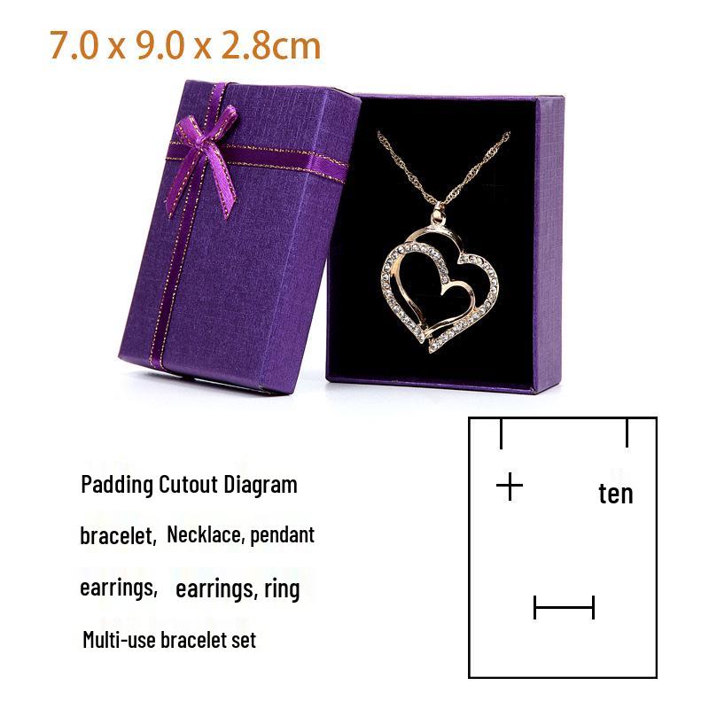 Gold-Edged Jewelry Gift Box: 7x9x2.8 Necklace Packaging