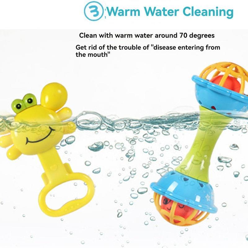 Baby Rattle Toys For Infants Soft Teething Stick Colorful Rattles Hand Jingle Bells Toys 0-12 Months With Sound Christmas Gifts