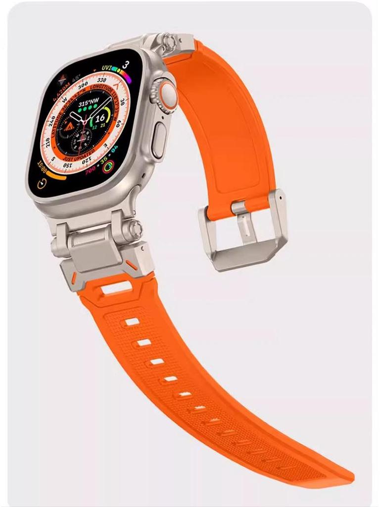 Compatible Silicone Explorer Band for Apple Watch Series 8, 9, and Ultra Models