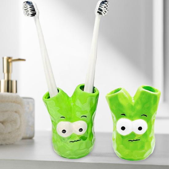 Cartoon Toothbrush Holder Whimsical Bathroom Organizer Funny Resin Toothbrush Stand Compact Shelf Saver for Couples