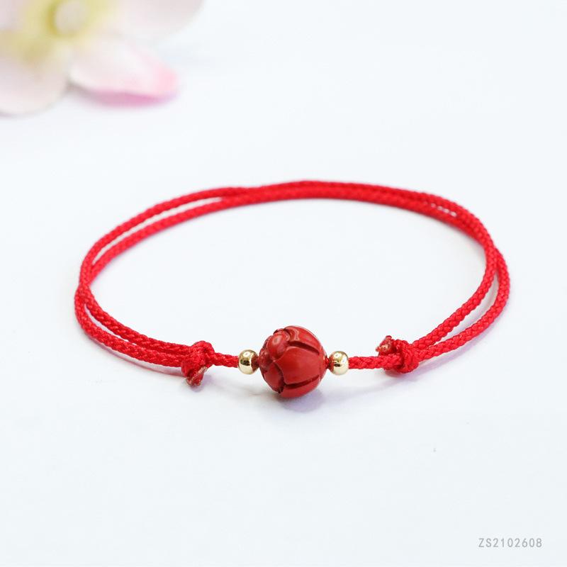 Ximang Carrying Strap Red Sand Lotus Beads Bracelet Factory E-commerce Live Delivery S2102608