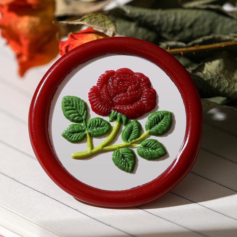 Plant Flowers Wax Seal Stamp Classic Sealing Wax Stamps Wedding Cards Decor Of Knit Rose Daisy Clover Tulips