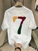 Multicolor Number 7 Art Print On Premium Soft 100 Cotton Unisexs T Shirt Perfect for Summer Casual Minimalist Style