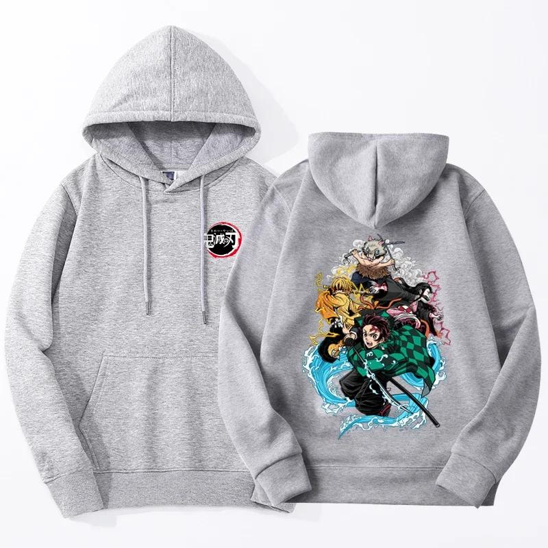 Demon Slayer Anime Hoodie Men Women Tanjirou Nezuko Sweatshirts Kimetsu No Yaiba Oversize Japan Anime Sudaderas Pullover