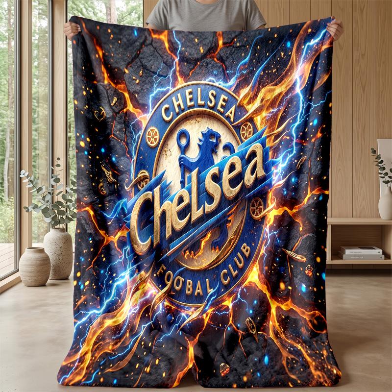 Chelsea FC Theme blanket Soft Flannel Blanket Plush Throw Blanket Cozy Sofa Bed Blanket for Home Decor