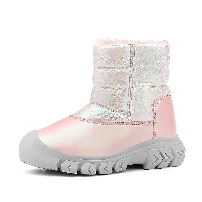 

Girls Winter Mid-Calf Snow Boots - Velvet-Lined, Thick, Cold-Resistant, and Warm Outdoor Footwear 36