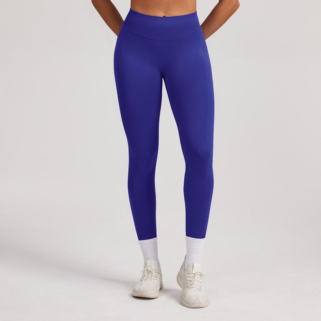 Seamless Matte Nylon Yoga & Running Pants with Hip-Enhancing Waist