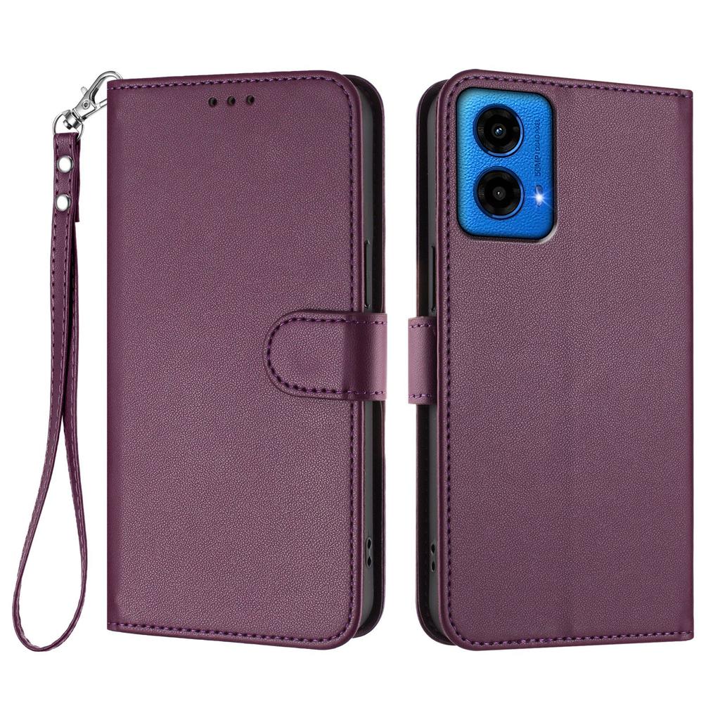 Pro Motorola Moto G35 5G/Motorola Moto G45 5G Kožené pouzdro Peněženka Stojánek Kryt na telefon s poutkem na zápěstí