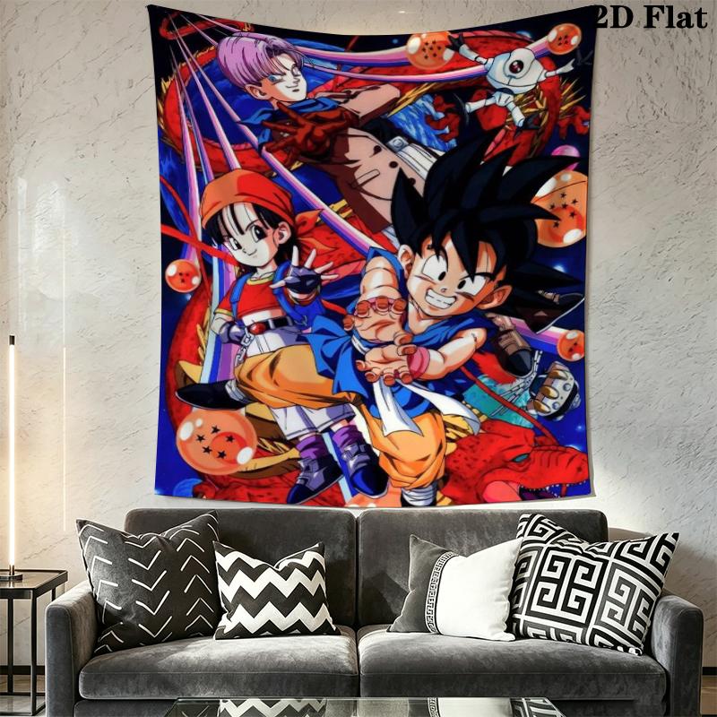 DRAGON BALL Wandteppich Ästhetischer Wandbehang Bedruckte Stoffdecke Dekorative Wandteppiche für Schlafzimmer Wohnzimmer Heimdekoration