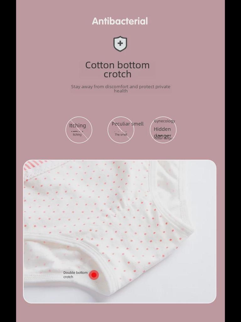 Breathable High Waist Striped Polka Dot Maternity Underwear with Adjustable Belly Support