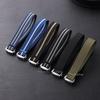 Ribbed Nylon Strap for Omega for Swatch for Moonswatch Stainless Steel Folding Buckle Men Women Sport Replace Watch Band 20mm