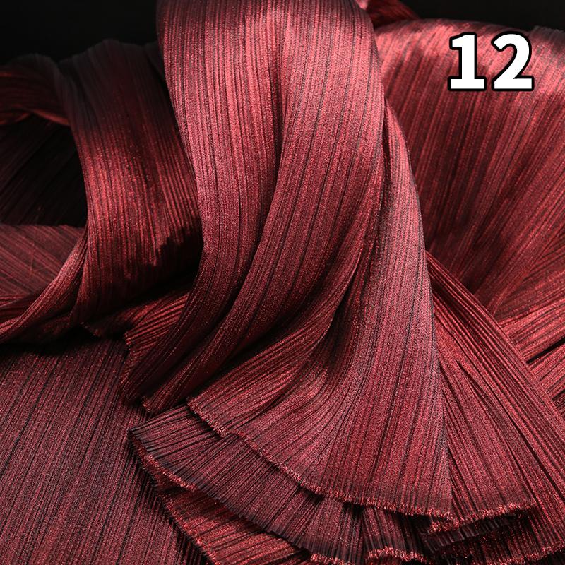 1M Metallic Organ Pleated Fabric Pearlescent Yarn Texture Pleated Designer Fabric For Wedding Stage Dress Textured Background