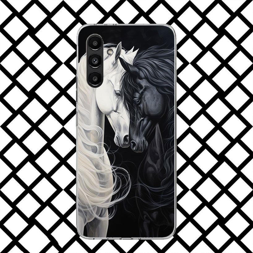 Animal Black Horse Phone Case for Samsung Galaxy A17 A37 A57 A16 A26 A36 A56 A15 A25 A35 A55 A14 A24 A34 A54 A13 A23 A33 A53 Gal