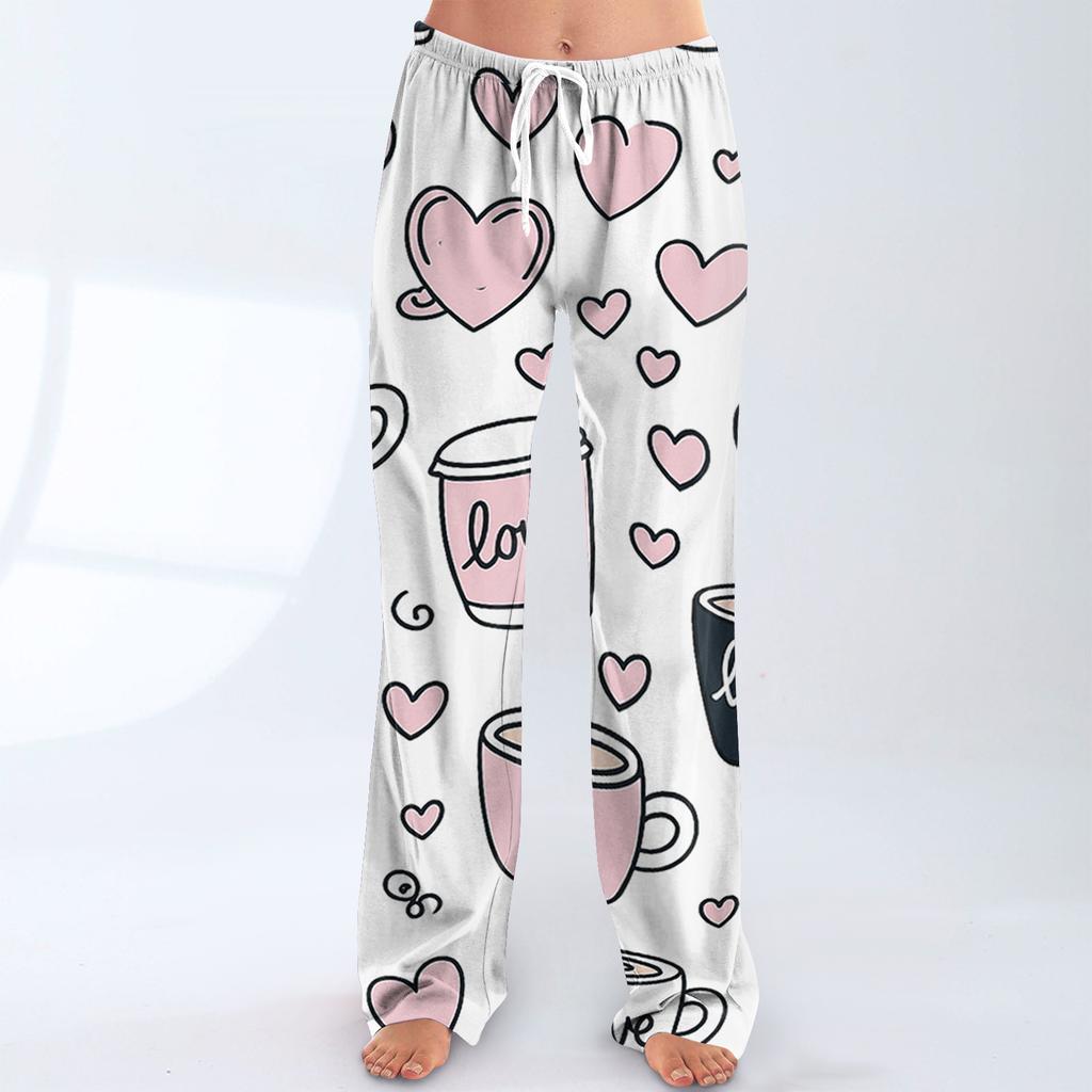 Women's Drawstring  Printed Casual Pants