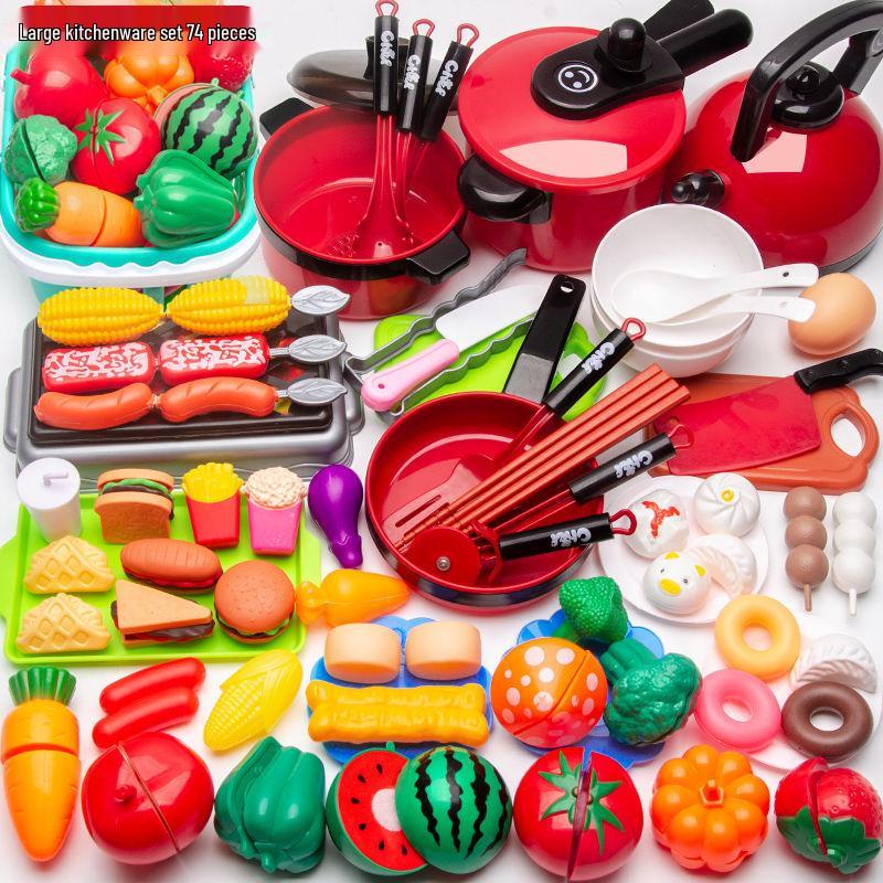 Junior Dollhouse Kitchen Toys: Cuttable Fruits & Vegetables for Kids' Fun