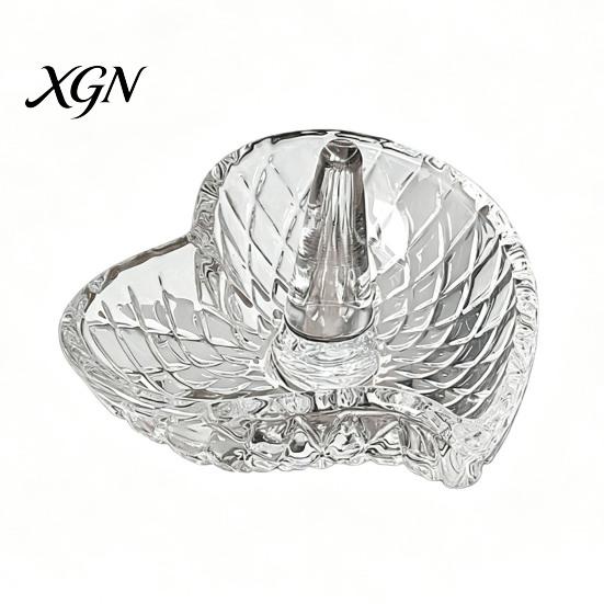 Glas-Ringschale für Hochzeitsgeschenke, Elegante Schmuckschale mit Wasserwellenmuster, Klare Dekorative Aufbewahrungskommode Schmuckschale Nachttisch und Badezimmer